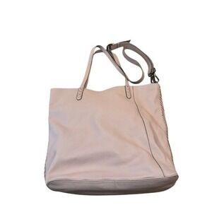 Tabitha Webb Pink Pebbled Leather Tote Crossbody Bag Braided Detail NWOT